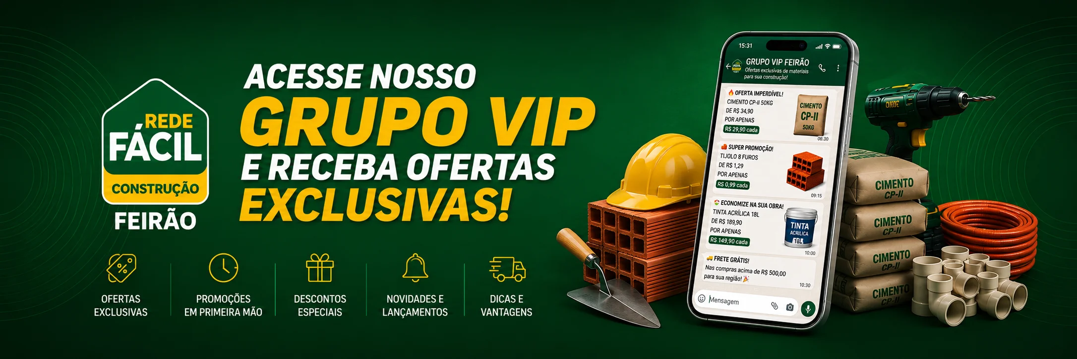 Entre no nosso Grupo VIP do WhatsApp e receba ofertas exclusivas