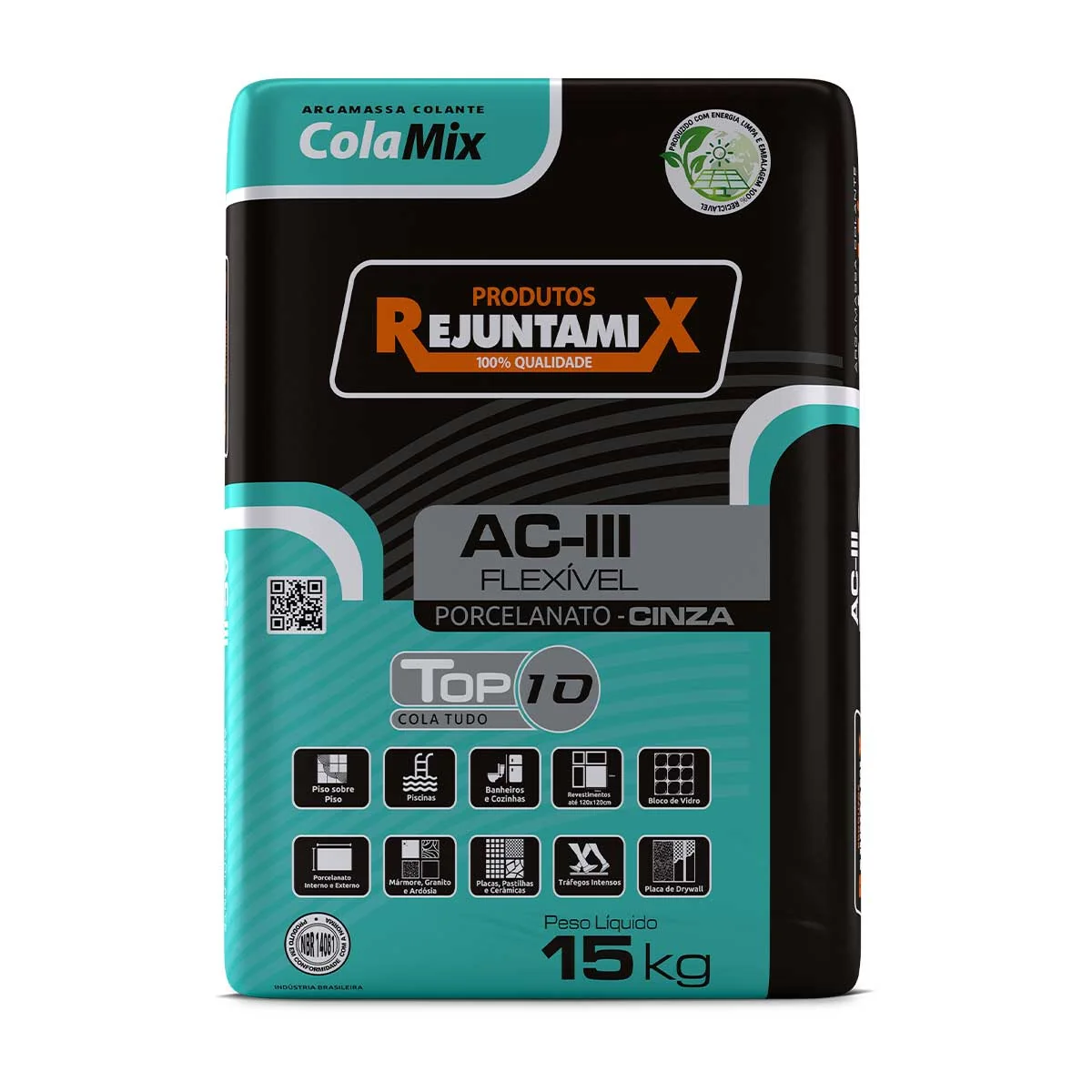 Argamassa ColaMix AC-III Top10 15kg Rejuntamix