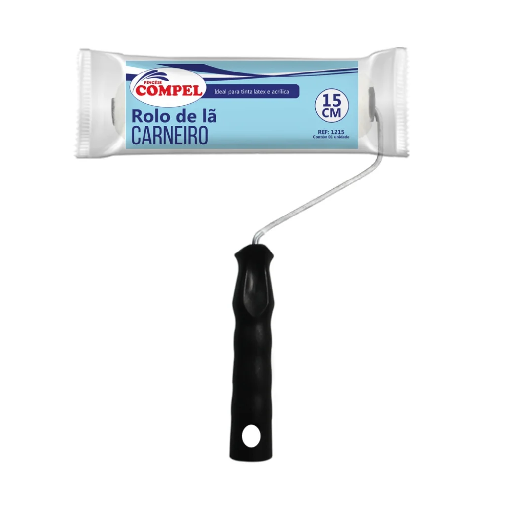 ROLO LA CARNEIRO 15CM C /SUPORTE COMPEL