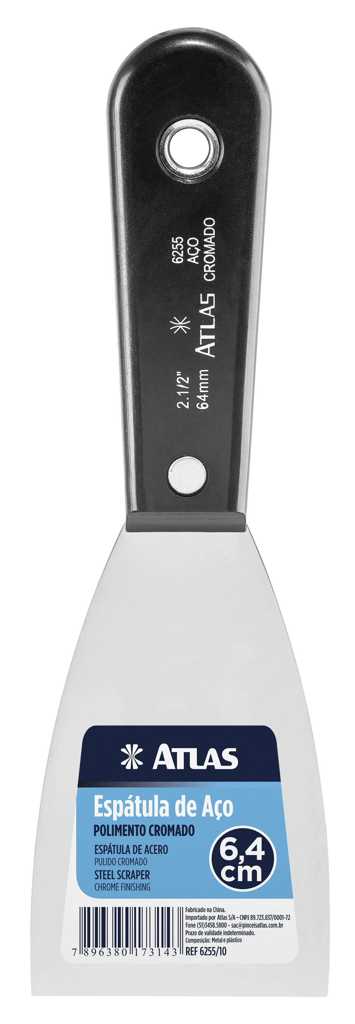 ESPATULA ACO CROMADO 6CM-6255/10 ATLAS