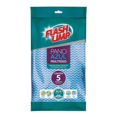 PANO MULTIUSO AZUL 05PC FLP4588 FLASH LIMP