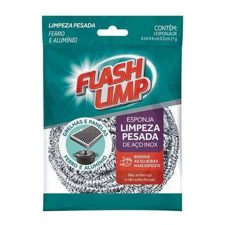 ESPONJA INOX LIMPEZA PESADA EA1409 FLASH LIMP