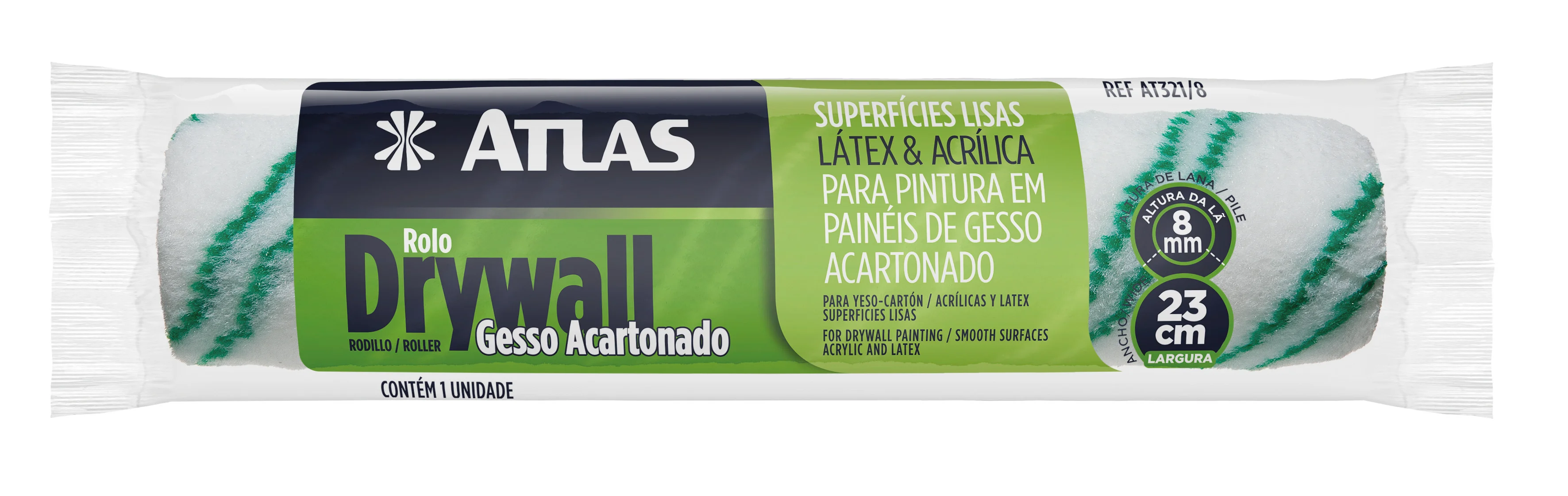 ROLO DE PINTURA DRYWALL 23CM AT321/8 ATLAS